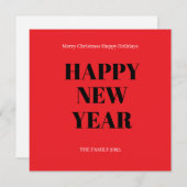 Modern Custom Text Bold Holiday Card Feestdagenkaart (Voorkant / Achterkant)