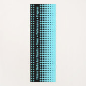 Modern Custom Text Electric-Blue & Black Half Tone Yogamat (Voorkant)