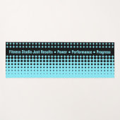Modern Custom Text Electric-Blue & Black Half Tone Yogamat (Voorkant (horizontaal))