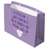 Modern Custom Thanking bericht Paarse Groot Cadeauzakje (Achterkant Gekanteld)