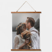 Modern Custom Wedding Photo Family Afbeelding Hangend Wandkleed (Voorkant)