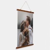 Modern Custom Wedding Photo Family Afbeelding Hangend Wandkleed (Gebogen)