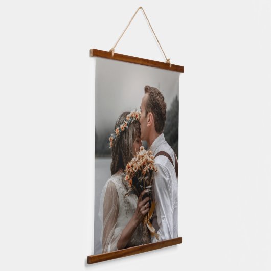 Modern Custom Wedding Photo Family Afbeelding Hangend Wandkleed (Gebogen)
