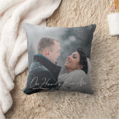 Modern Custom Wedding Photo Sierkussen (Deken)