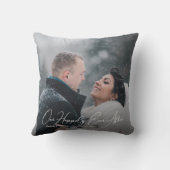 Modern Custom Wedding Photo Sierkussen (Achterkant)