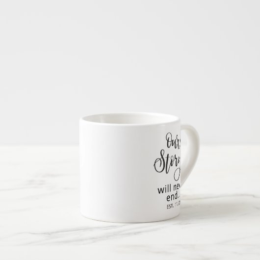 Modern Custom wedding Quote Black Text  Espresso C Espresso Kop (Voorkant rechts)