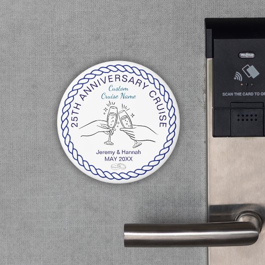 Modern Custom Year Anniversary Cruise Cabin Door Magneet
