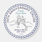 Modern Custom Year Anniversary Cruise Cabin Door Magneet (Voorkant)