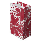 Modern CustomFloral Design Ruby Red Gift Bag Klein Cadeauzakje (Achterkant Gekanteld)