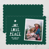 Modern Cut Deep Green Feestdagenkaart (Voorkant / Achterkant)