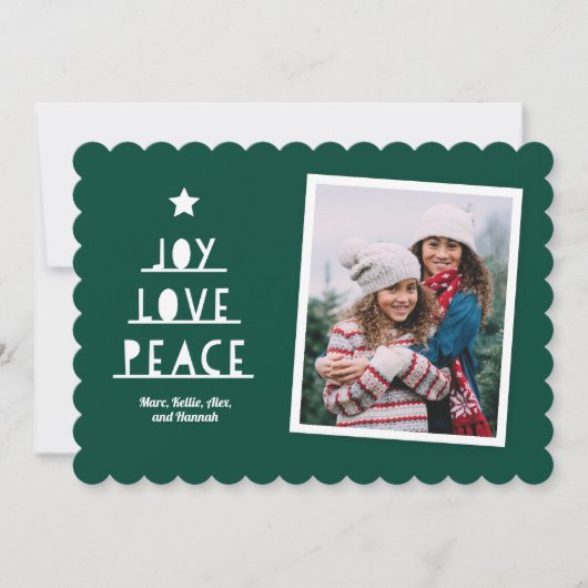 Modern Cut Deep Green Feestdagenkaart (Voorkant)