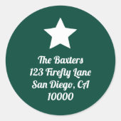 Modern Cut Star Deep Green Holiday Sticker (Voorkant)