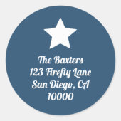 Modern Cut Star Slate Blue Holiday Sticker (Voorkant)