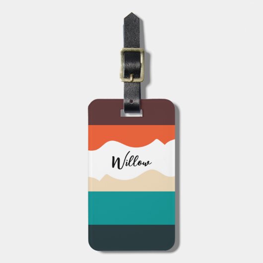 Modern Cute Abstract Retro Vector Script Bagagelabel (Voorkant verticaal)