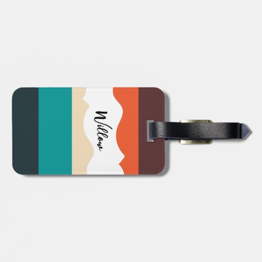 Modern Cute Abstract Retro Vector Script Bagagelabel (Achterkant horizontaal)