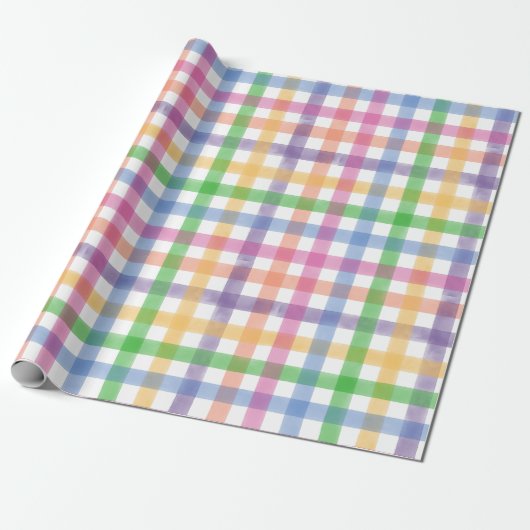 Modern Cute and Bright Waterverf Plays Patroon Cadeaupapier (Uitgerold)