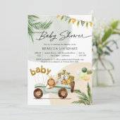 Modern Cute Animals Baby shower Kaart (Staand voorkant)