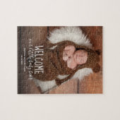 Modern Cute Baby Birth Announement Legpuzzel (Horizontaal)
