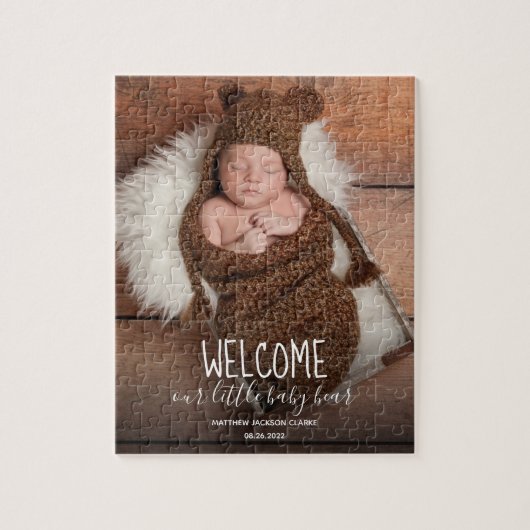 Modern Cute Baby Birth Announement Legpuzzel (Verticaal)