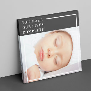 Modern Cute Baby Foto   Beauty Quote Canvas Afdruk