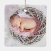 Modern Cute Baby Foto | Beauty Quote Keramisch Ornament (Achterkant)