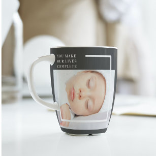 Modern Cute Baby Foto   Beauty Quote Latte Mok