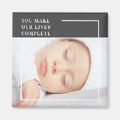 Modern Cute Baby Foto | Beauty Quote Magneet (Voorkant)