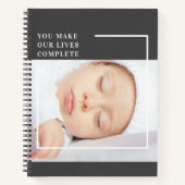 Modern Cute Baby Foto | Beauty Quote Notitieboek (Voorkant)