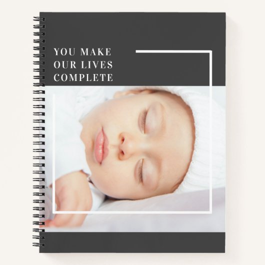 Modern Cute Baby Foto | Beauty Quote Notitieboek (Voorkant)