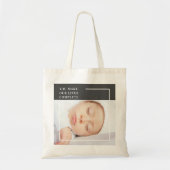 Modern Cute Baby Foto | Beauty Quote Tote Bag (Voorkant)