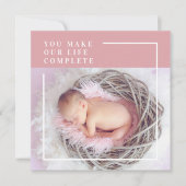 Modern Cute Baby Foto | Roze en wit | Citaat (Voorkant)