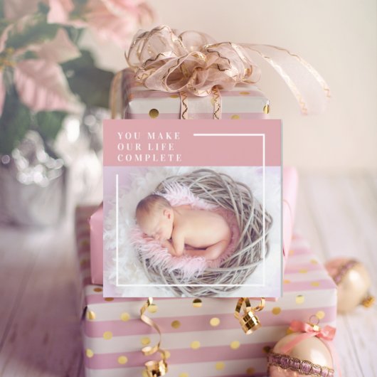 Modern Cute Baby Foto | Roze en wit | Citaat