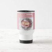 Modern Cute Baby Foto | Roze en wit | Citaat Reisbeker (Center)