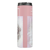 Modern Cute Baby Foto | Roze en wit | Citaat Thermosbeker (Achterkant)