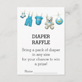 Modern Cute Baby shower Diaper Raffle Ticket Informatiekaartje