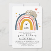 Modern Cute Baby Sloth Rainbow Baby shower Kaart (Voorkant)