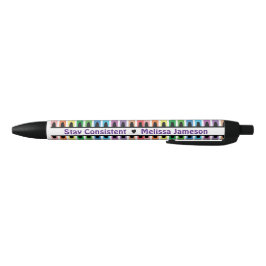 Modern Cute Back to School Name Colorful Crayon Zwarte Inkt Pen