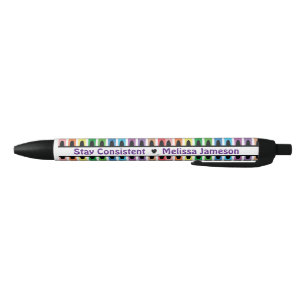 Modern Cute Back to School Name Colorful Crayon Zwarte Inkt Pen