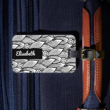 Modern Cute Black en White Hippie Daisy Floral