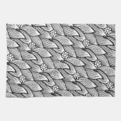 Modern Cute Black en White Hippie Daisy Floral Theedoek (Horizontaal)