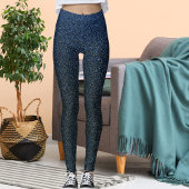 Modern Cute Blue Glitter Shiny Pattern Chrismas Leggings