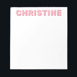 Modern Cute Blush Roze Cherry Red Kinder leraar Notitieblok<br><div class="desc">Modern Classic Blush Pink and Cherry Red Typografie Retro Kinder Teacher Notitieblok</div>