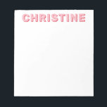 Modern Cute Blush Roze Cherry Red Kinder leraar Notitieblok<br><div class="desc">Modern Classic Blush Pink and Cherry Red Typografie Retro Kinder Teacher Notitieblok</div>