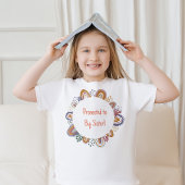 Modern Cute Boho Rainbow Lijst Big Sister T-shirt