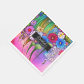 Modern Cute Bright Floral Art Boho Vrijgezellenfee Servet (Hoek)