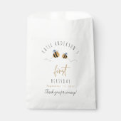 Modern Cute Bumblebee First Birthday Bedankzakje (Voorkant)