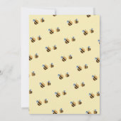 Modern Cute Bumblebee First Birthday Invitation Kaart (Achterkant)
