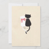 Modern Cute Cat Couple Monogram Weddenschappen Uit Kaart (Achterkant)
