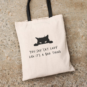 Modern Cute Cat Lady Cat mama Tote Bag
