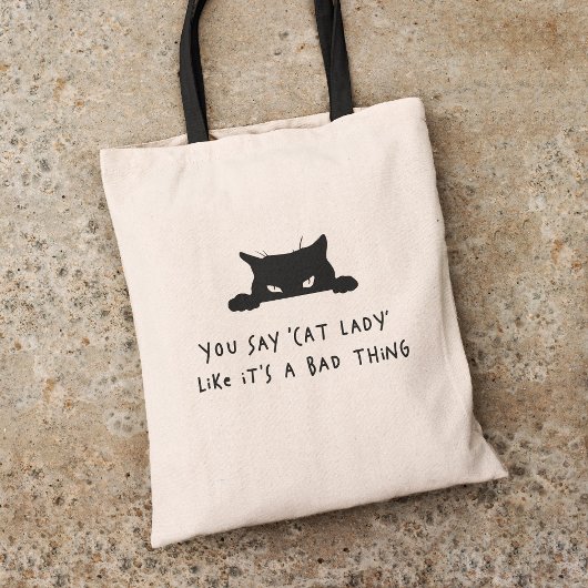 Modern Cute Cat Lady Cat mama Tote Bag